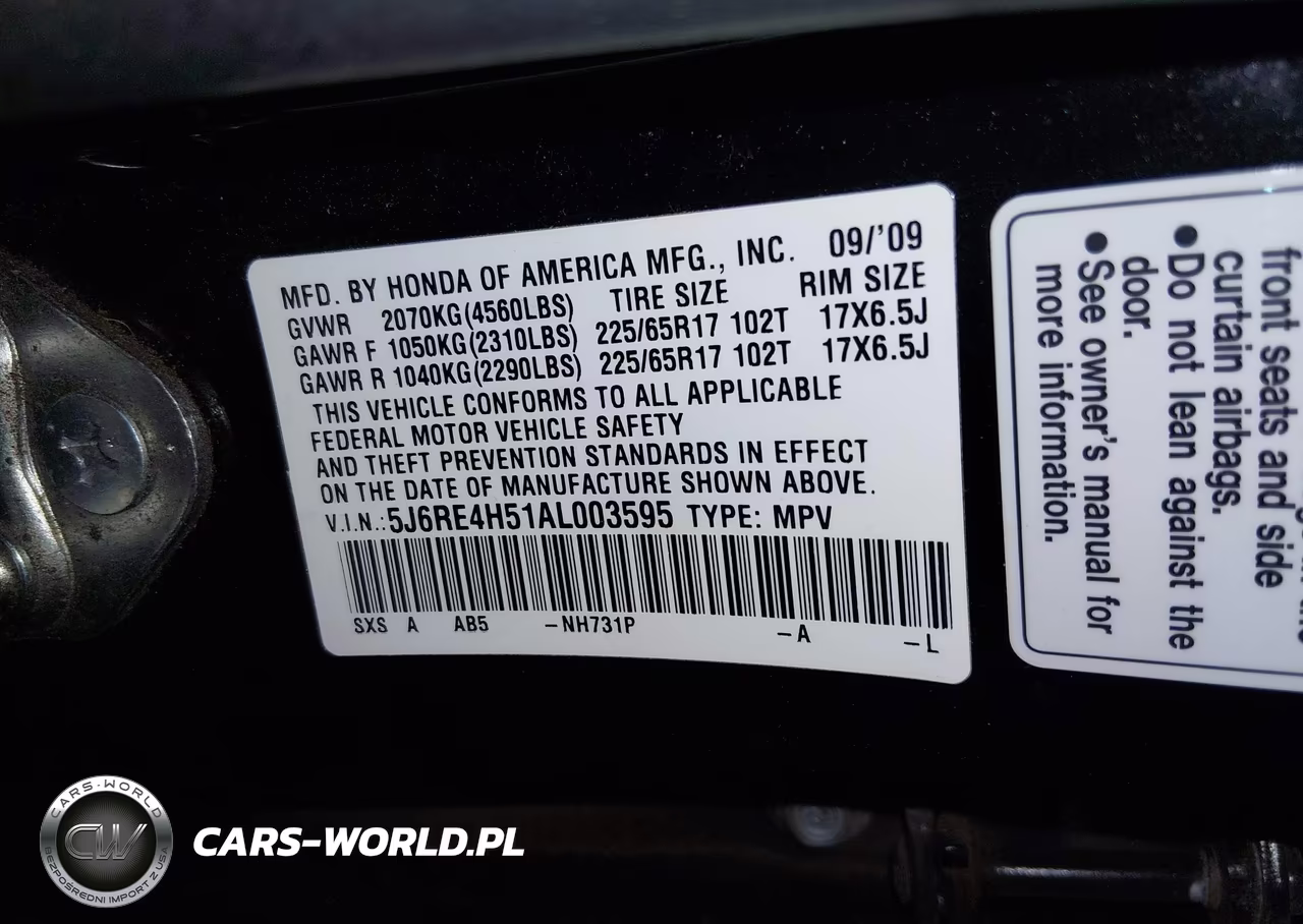 2010 Honda Cr-V Ex VIN:5J6RE4H51AL003595 - 9