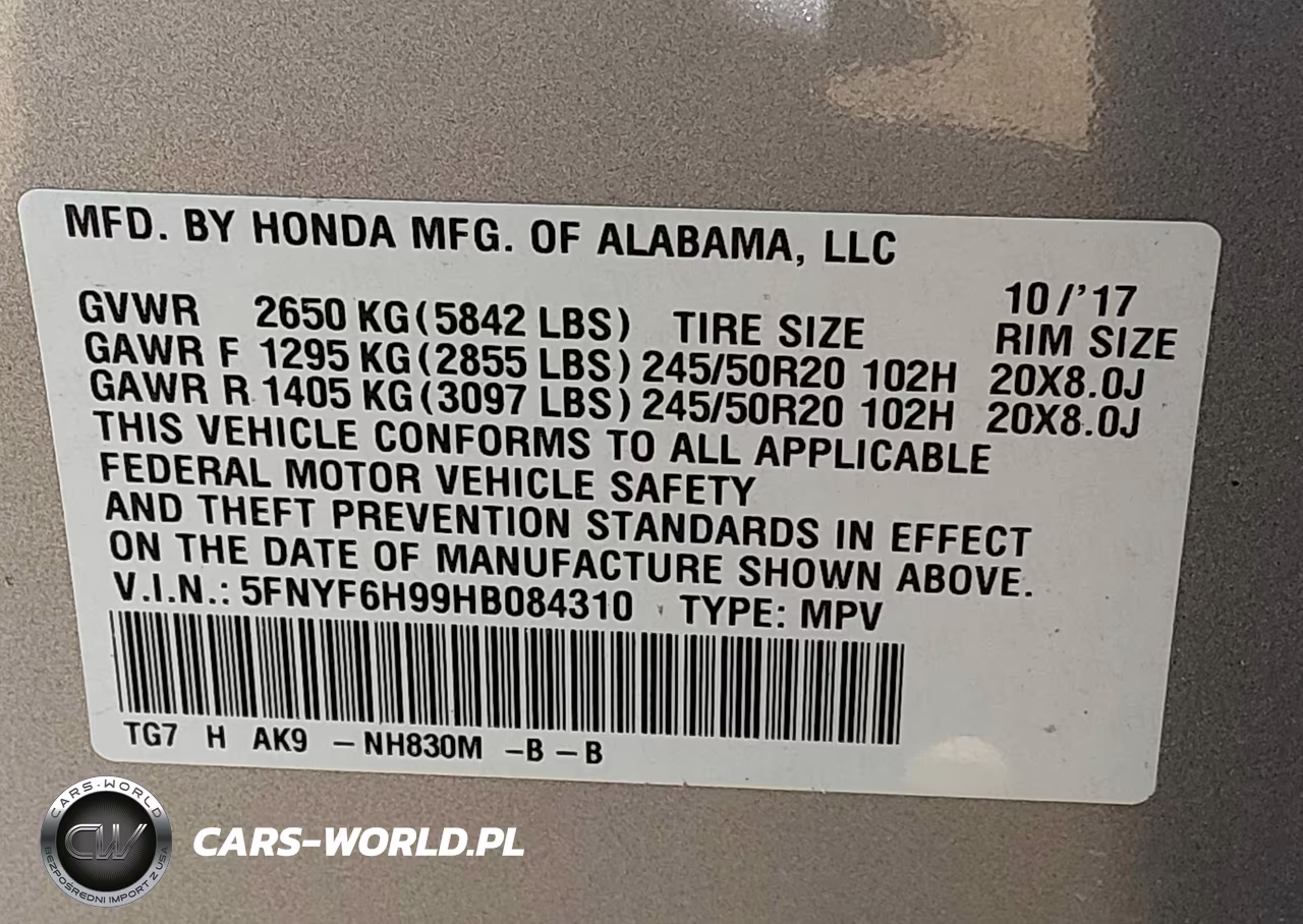 2017 Honda Pilot Touring VIN:5FNYF6H99HB084310 - 9