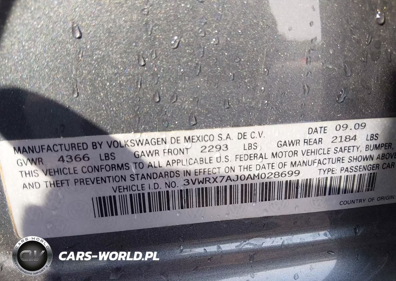 2010 Volkswagen Jetta Se VIN:3VWRX7AJ0AM028699 - 9