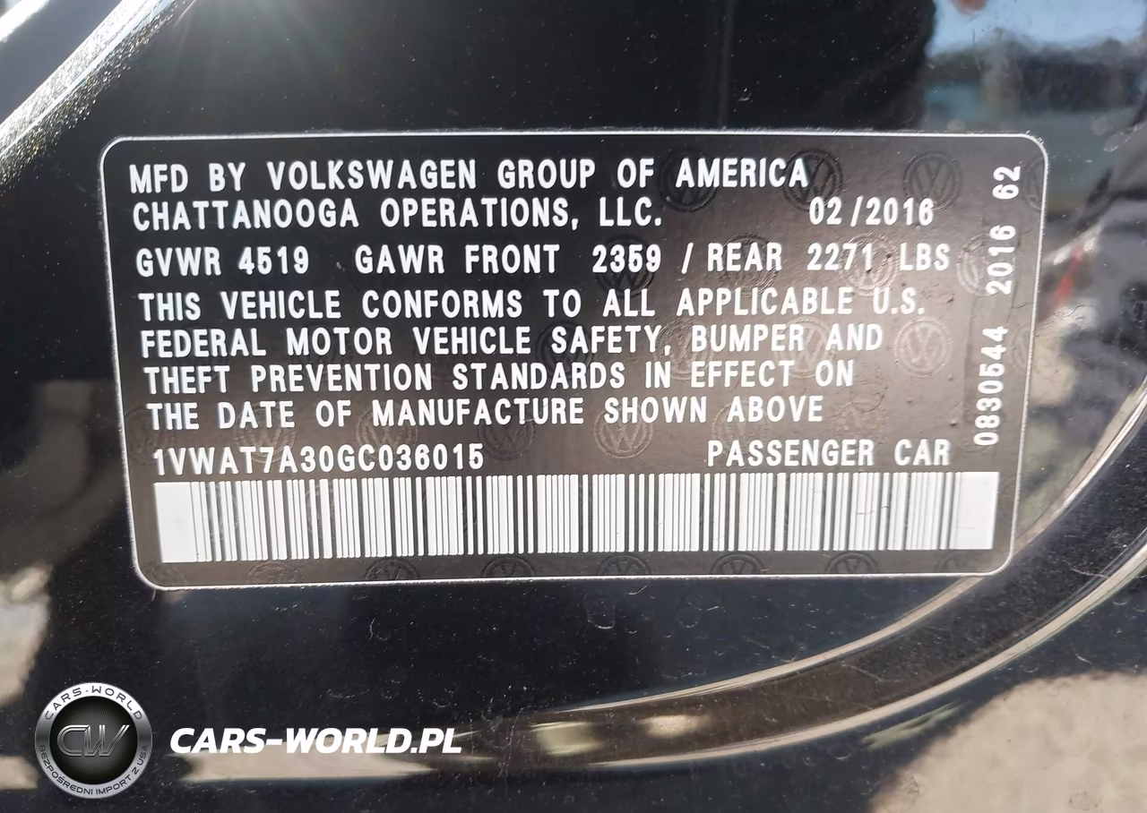 2016 Volkswagen Passat 1.8T R-Line VIN:1VWAT7A30GC036015 - 9
