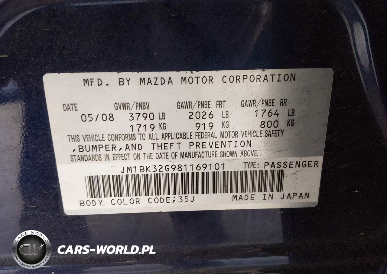 2008 Mazda Mazda3 I Touring Value VIN:JM1BK32G981169101 - 9