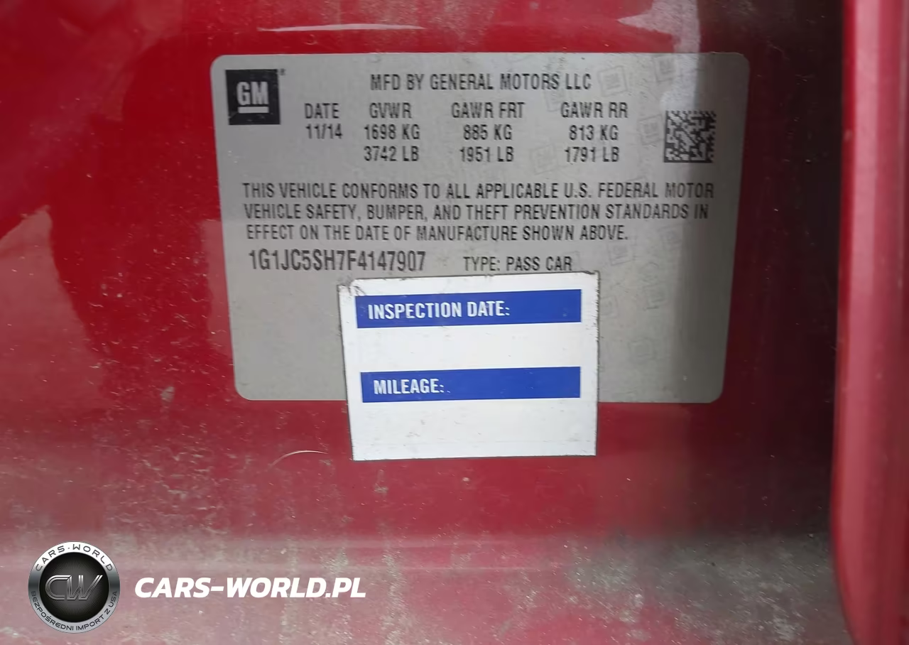 2015 Chevrolet Sonic Lt Auto VIN:1G1JC5SH7F4147907 - 9