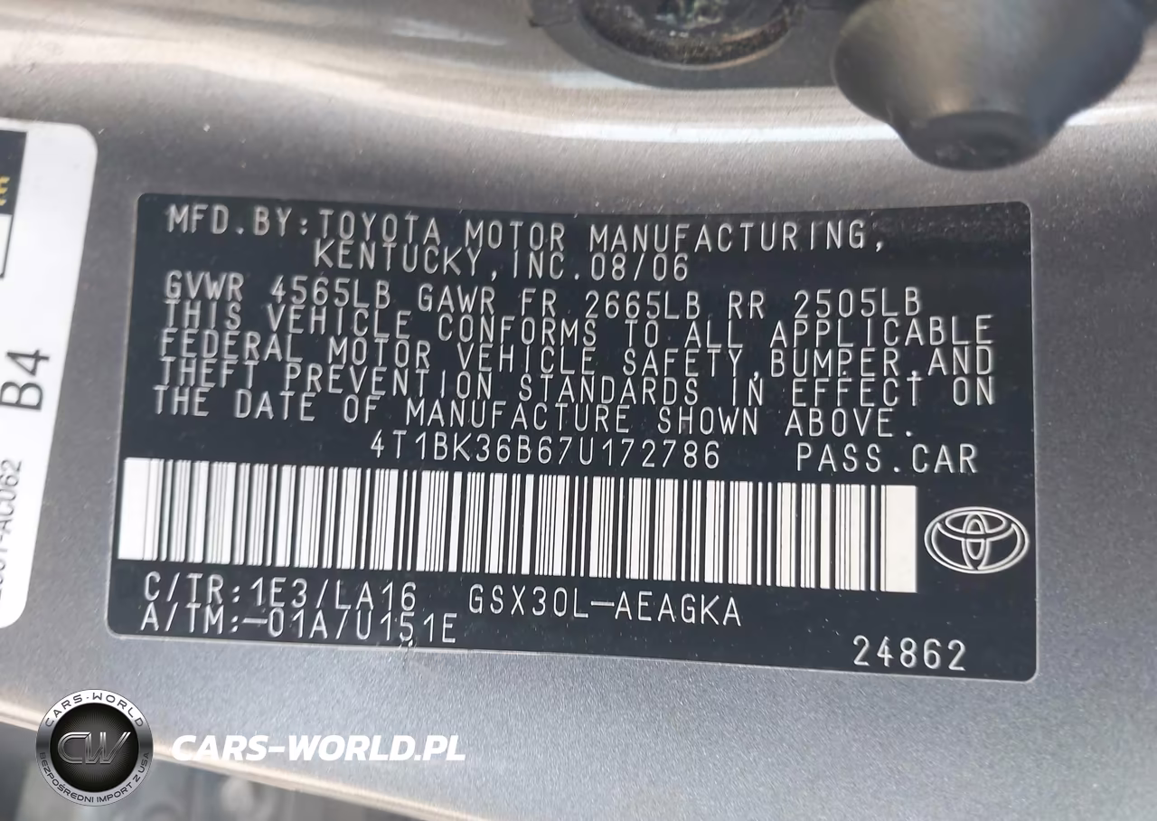 2007 Toyota Avalon Xls VIN:4T1BK36B67U172786 - 9