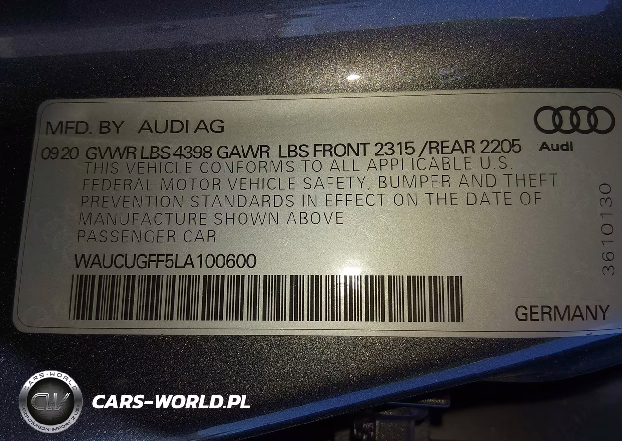 2020 Audi A3 Premium Plus 40 Tfsi Front-Wheel Drive S Tronic VIN:WAUCUGFF5LA100600 - 9