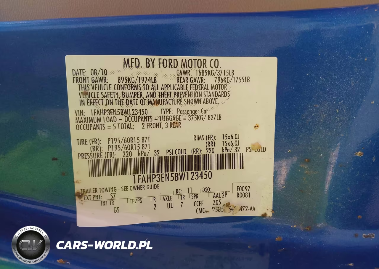 2011 Ford Focus VIN:1FAHP3EN5BW123450 - 9