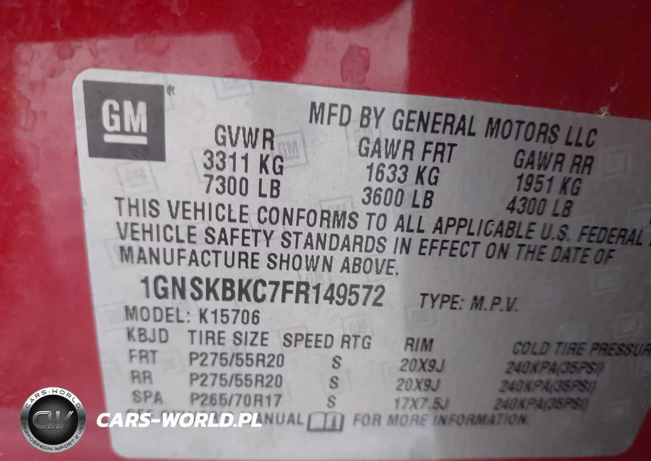 2015 Chevrolet Tahoe Lt VIN:1GNSKBKC7FR149572 - 9