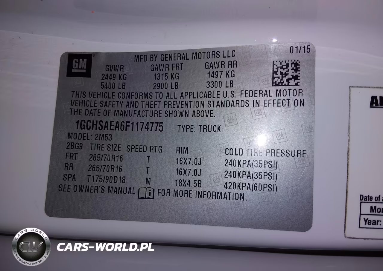 2015 Chevrolet Colorado Wt VIN:1GCHSAEA6F1174775 - 9