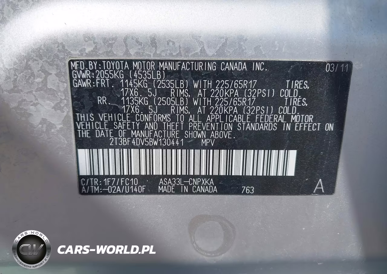 2011 Toyota Rav4 VIN:2T3BF4DV5BW130441 - 9