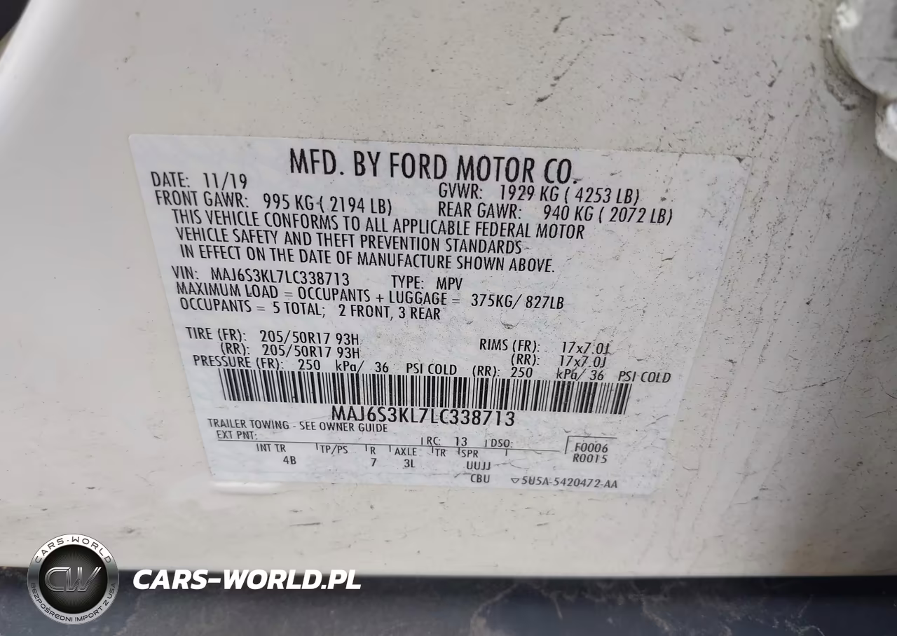 2020 Ford Ecosport Titanium VIN:MAJ6S3KL7LC338713 - 9