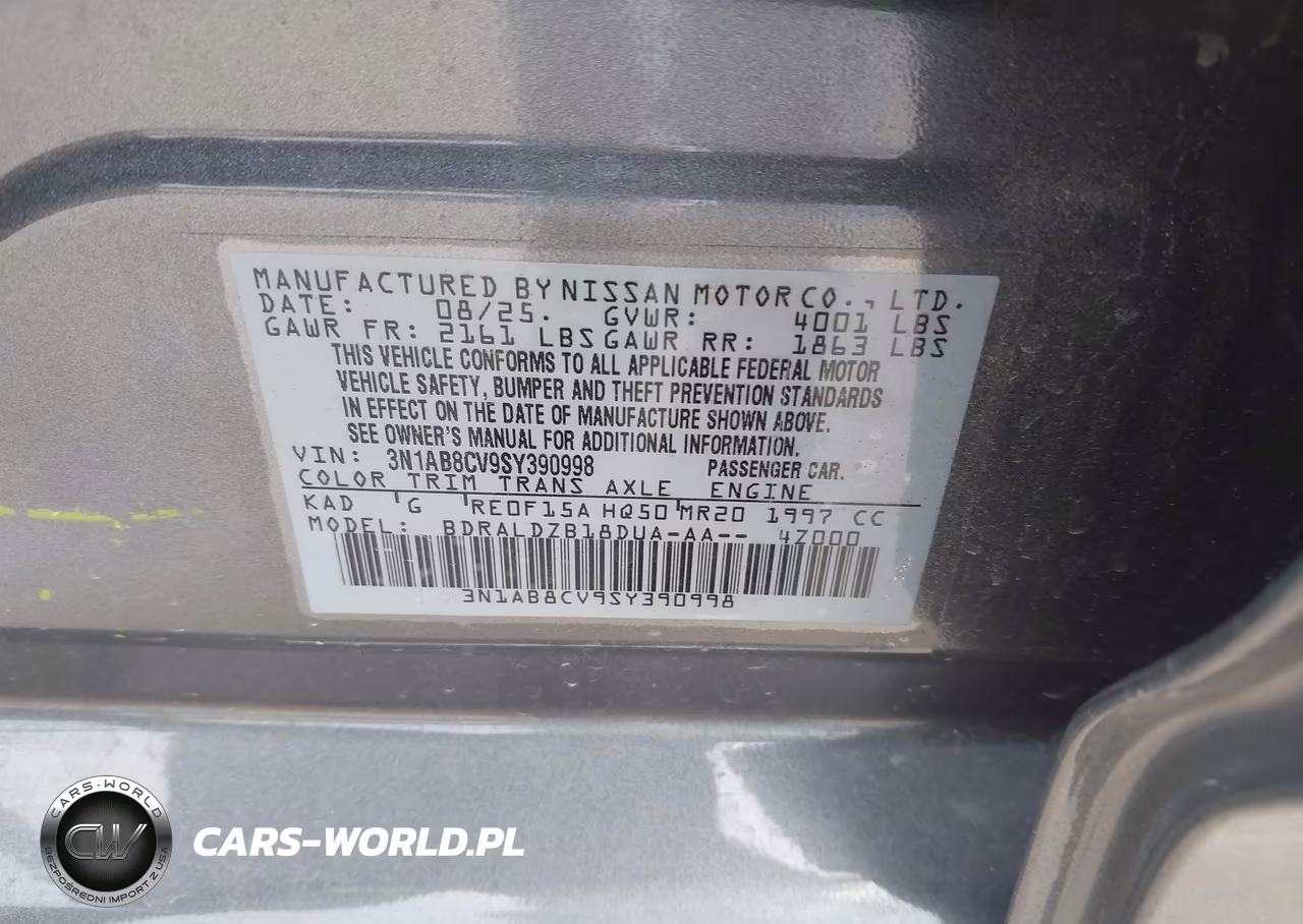 2025 Nissan Sentra Sv VIN:3N1AB8CV9SY390998 - 9
