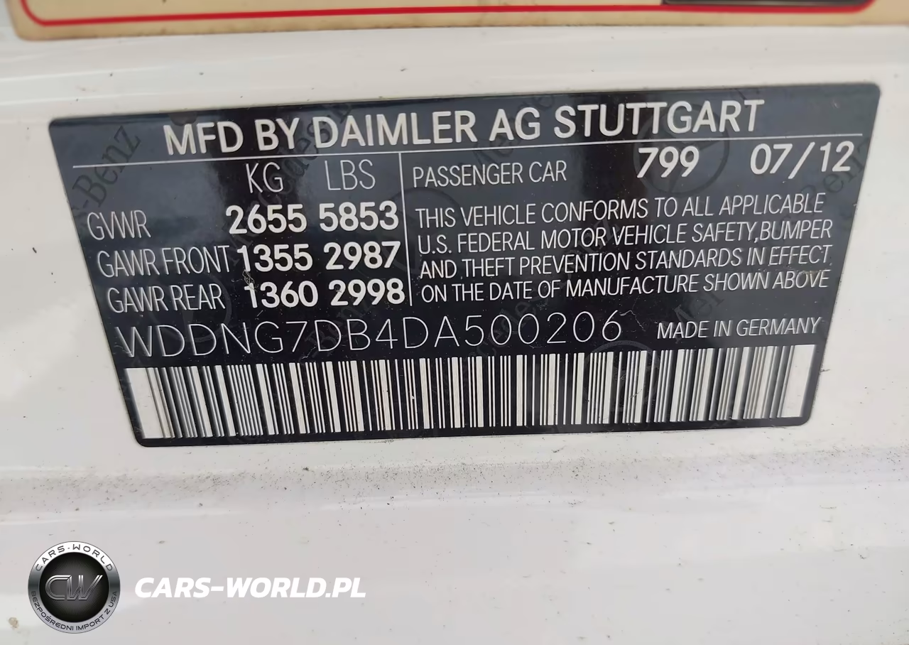 2013 Mercedes-Benz S 550 VIN:WDDNG7DB4DA500206 - 9