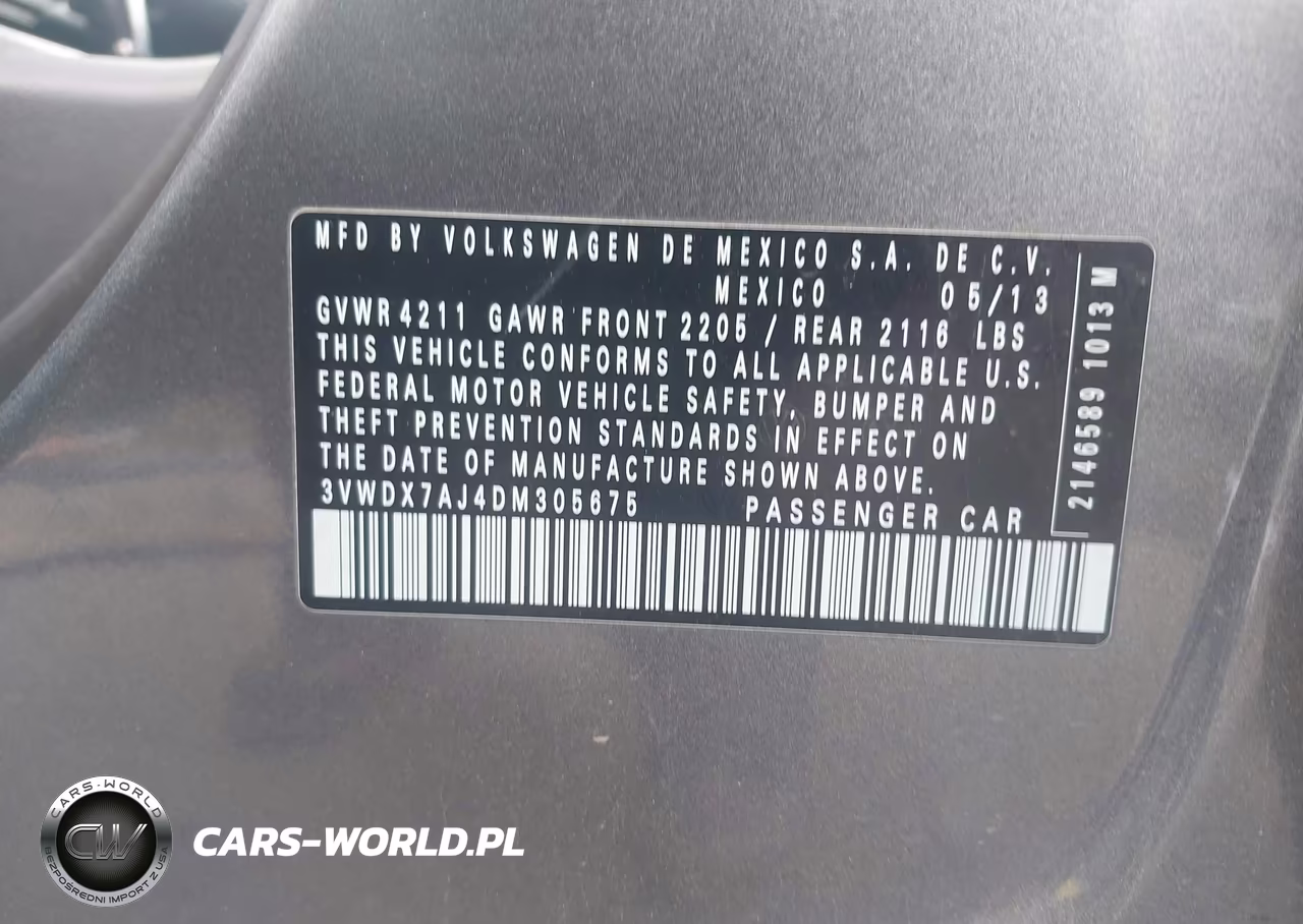 2013 Volkswagen Jetta 2.5L Se VIN:3VWDX7AJ4DM305675 - 9