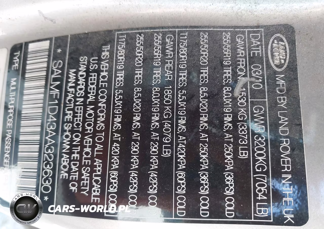 2010 Land Rover Range Rover Hse VIN:SALMF1D43AA323630 - 9