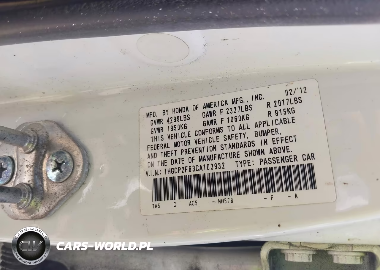 2012 Honda Accord 2.4 Se VIN:1HGCP2F63CA103932 - 9