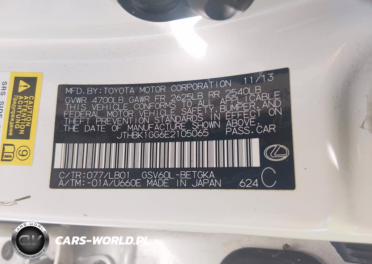 2014 Lexus Es 350 VIN:JTHBK1GG6E2105065 - 9