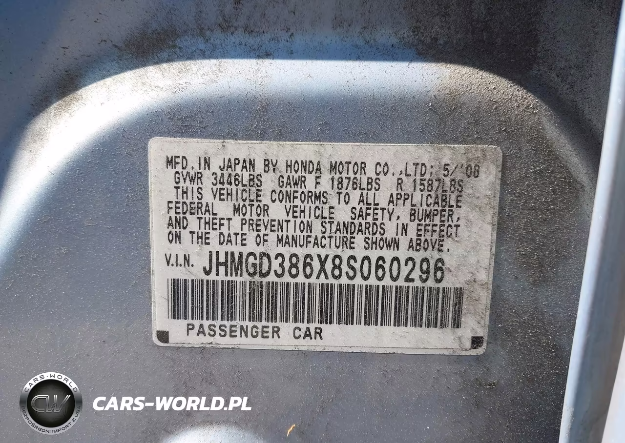 2008 Honda Fit Sport VIN:JHMGD386X8S060296 - 9