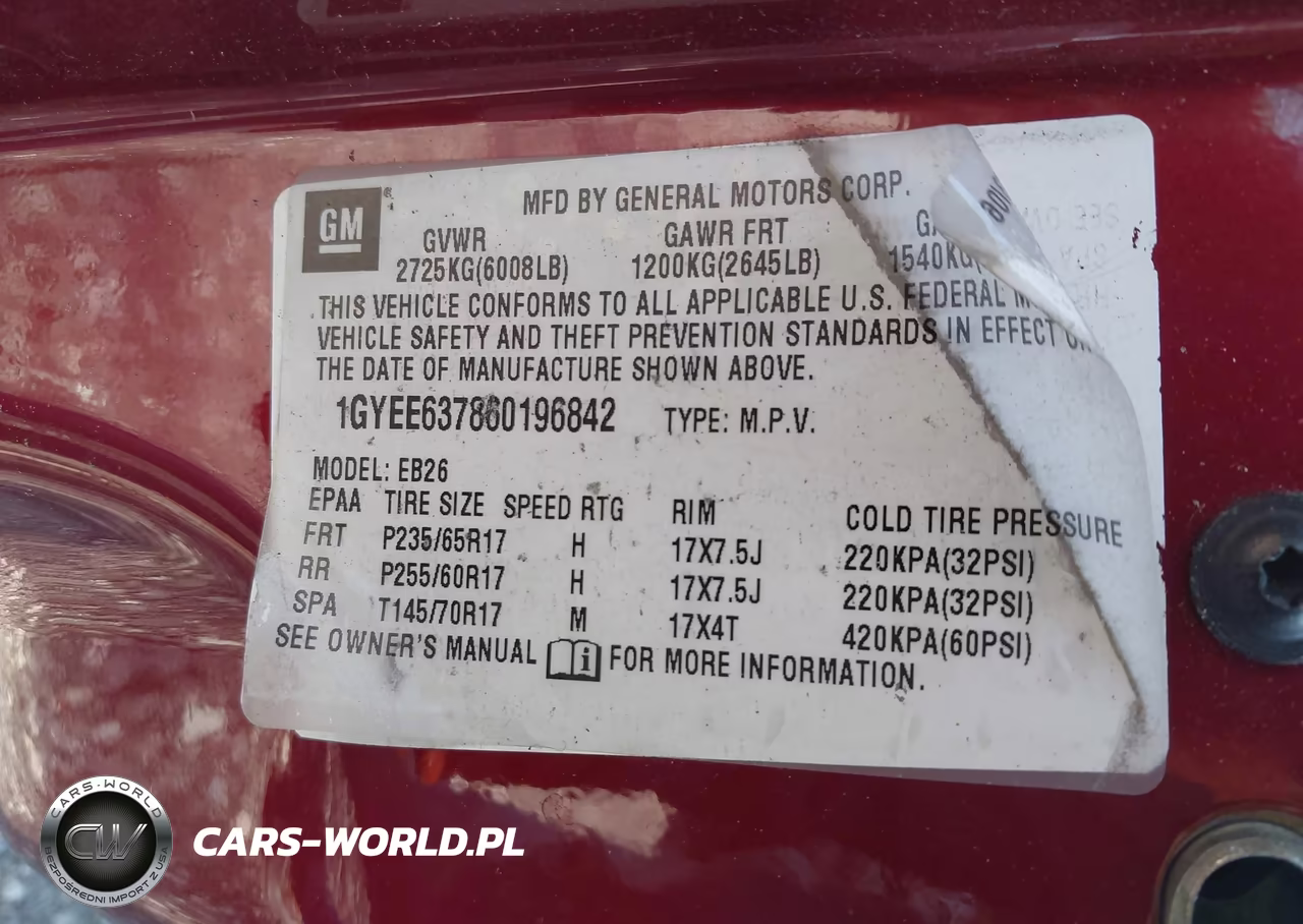 2006 Cadillac Srx V6 VIN:1GYEE637860196842 - 9