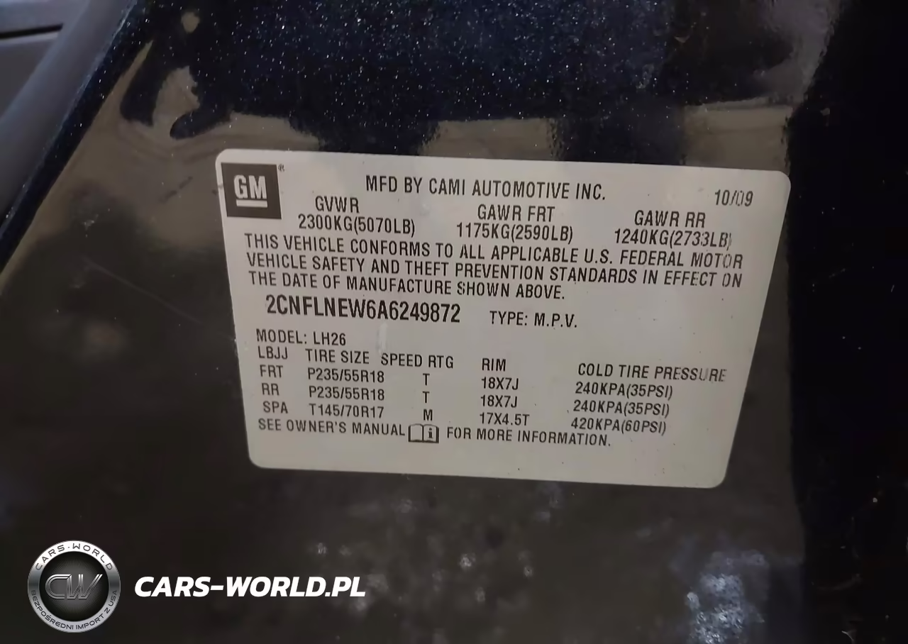 2010 Chevrolet Equinox Lt VIN:2CNFLNEW6A6249872 - 9