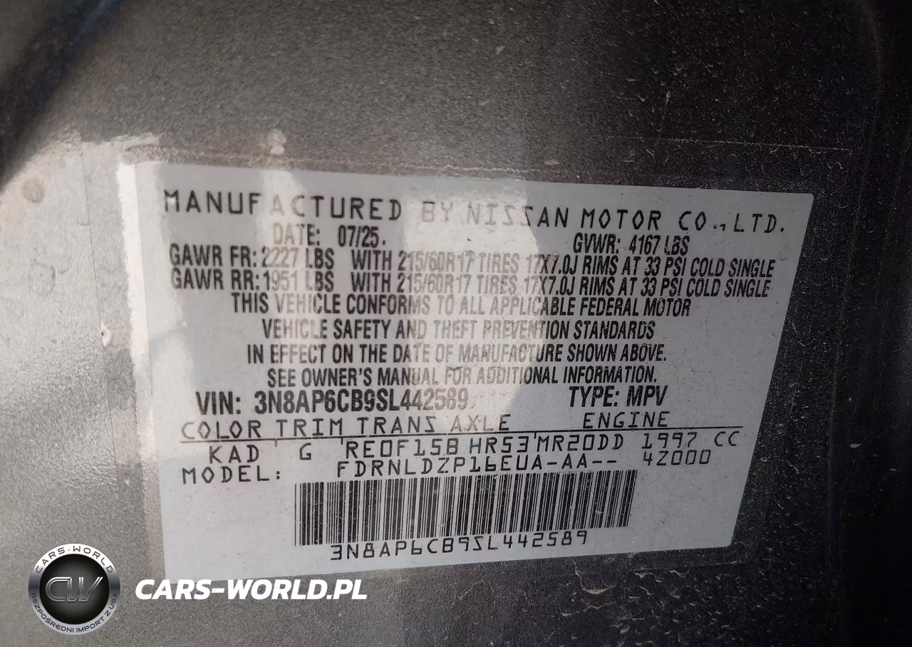 2025 Nissan Kicks Sv Intelligent Awd VIN:3N8AP6CB9SL442589 - 9