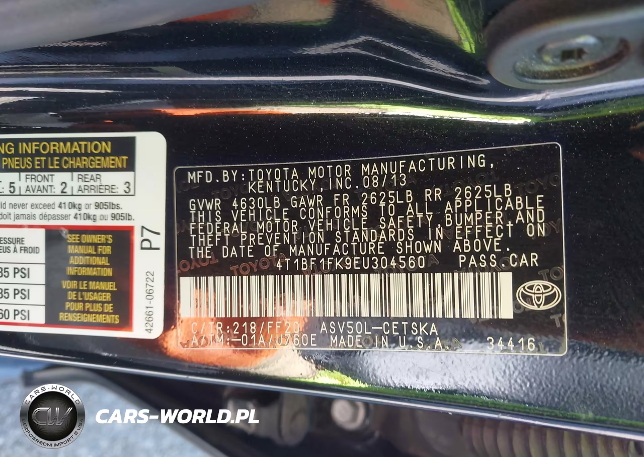 2014 Toyota Camry Se VIN:4T1BF1FK9EU304560 - 9