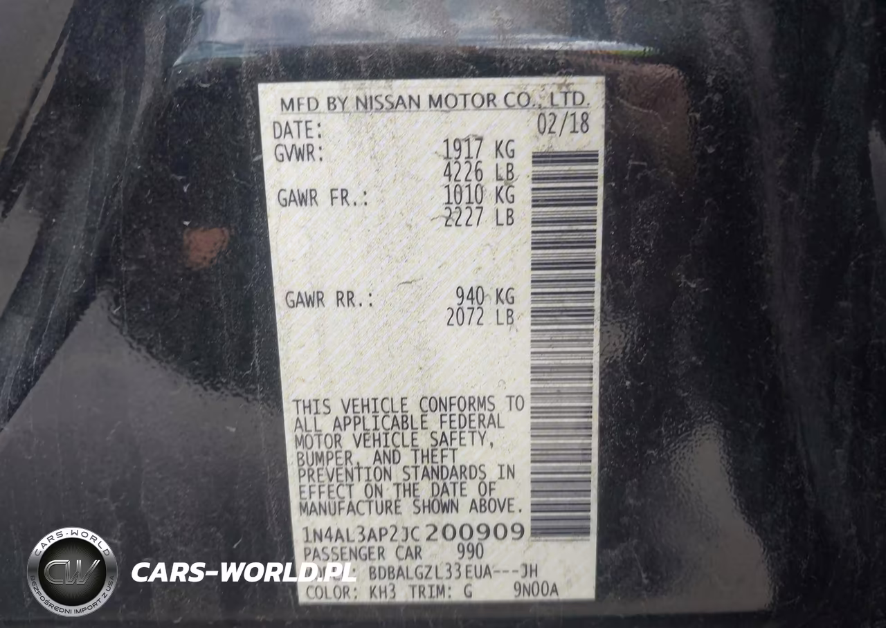 2018 Nissan Altima 2.5 S VIN:1N4AL3AP2JC200909 - 9