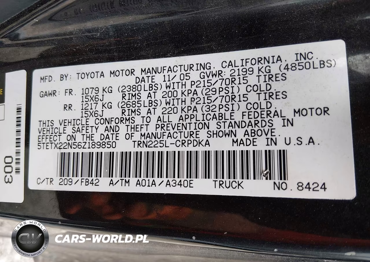 2006 Toyota Tacoma VIN:5TETX22N56Z189850 - 9