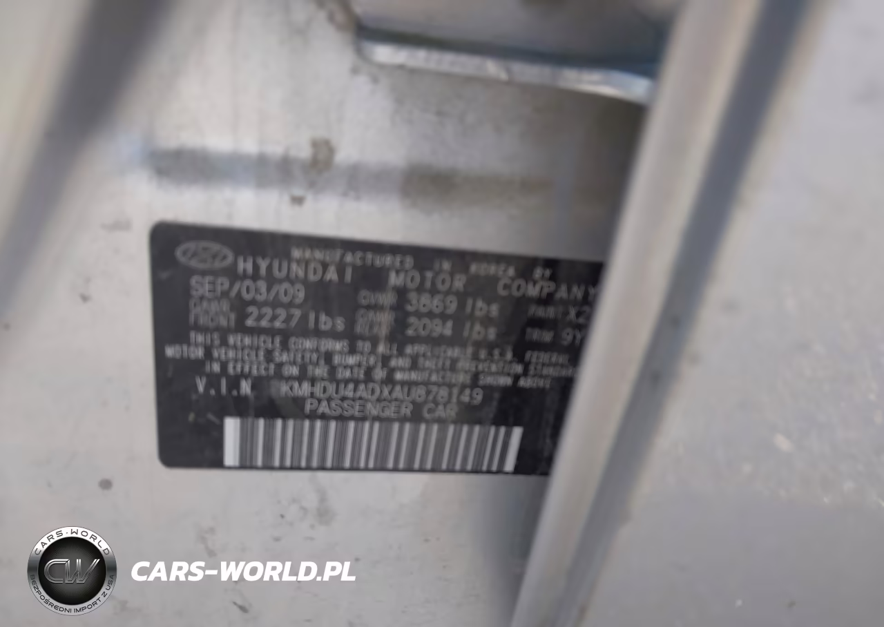 2010 Hyundai Elantra Gls VIN:KMHDU4ADXAU878149 - 9