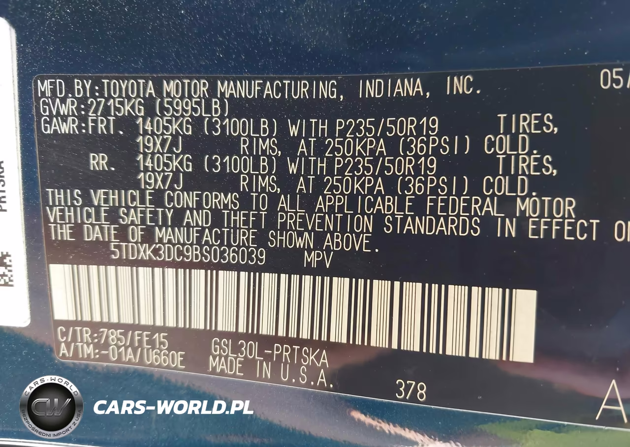 2011 Toyota Sienna Se VIN:5TDXK3DC9BS036039 - 9