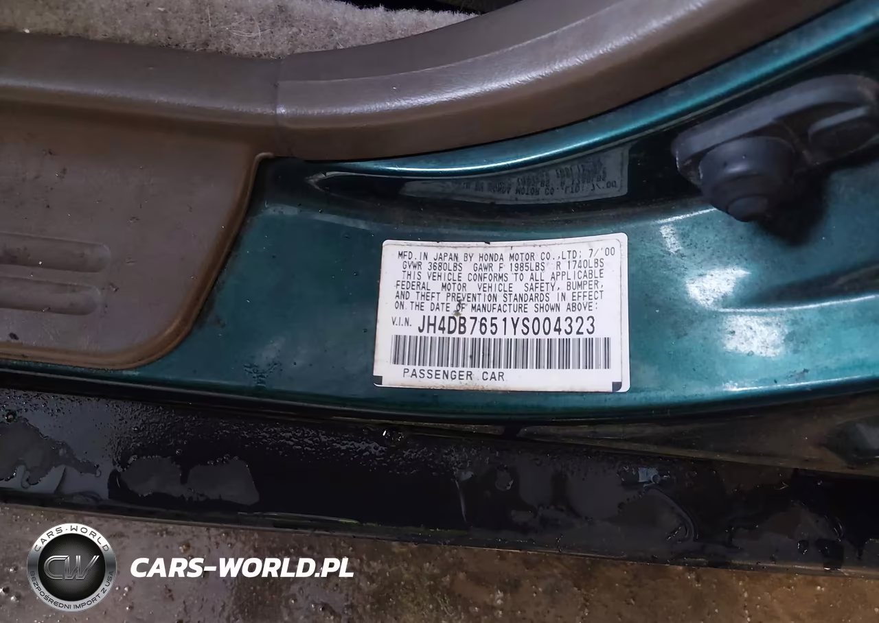 2000 Acura Integra Ls VIN:JH4DB7651YS004323 - 9