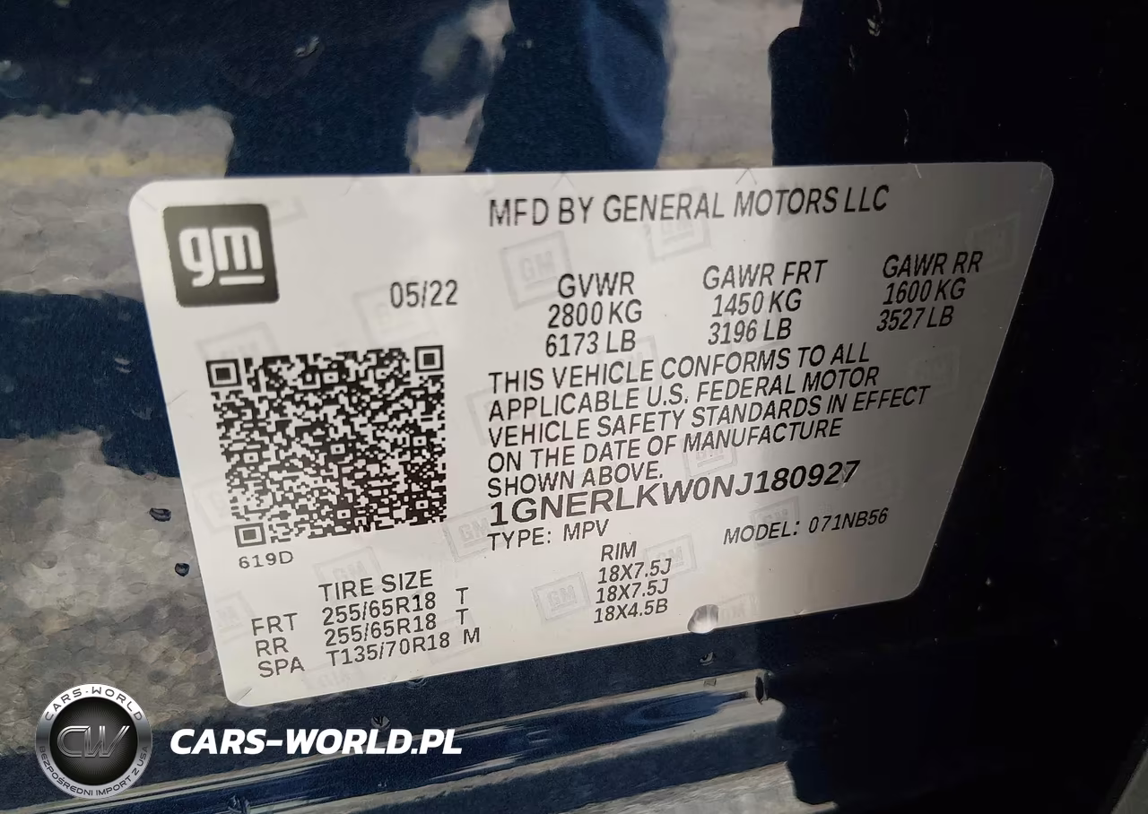 2022 Chevrolet Traverse Fwd 1Fl VIN:1GNERLKW0NJ180927 - 9