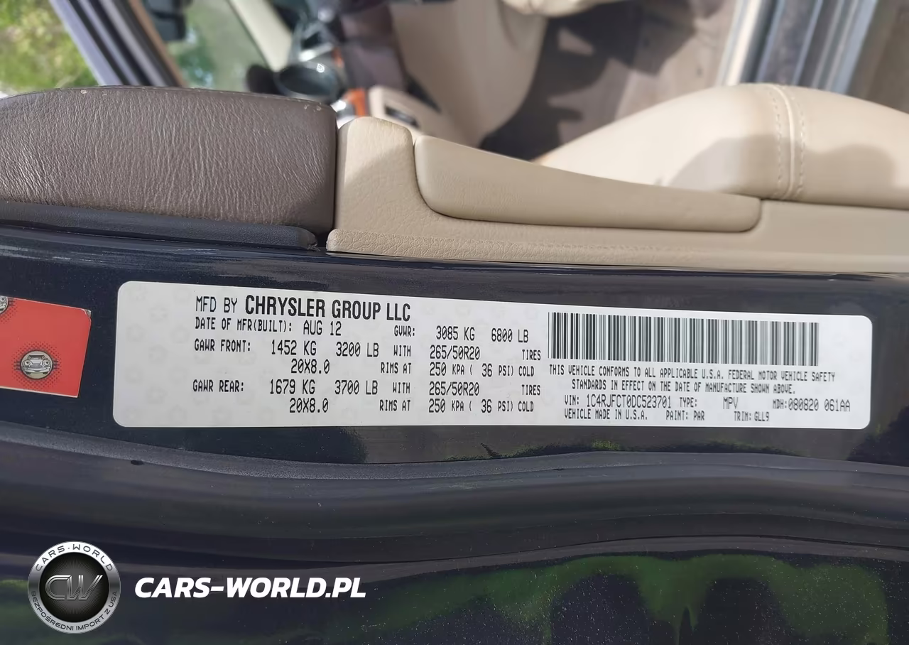 2013 Jeep Grand Cherokee Overland VIN:1C4RJFCT0DC523701 - 9