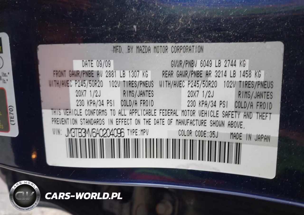 2010 Mazda Cx-9 Grand Touring VIN:JM3TB3MV6A0204096 - 9