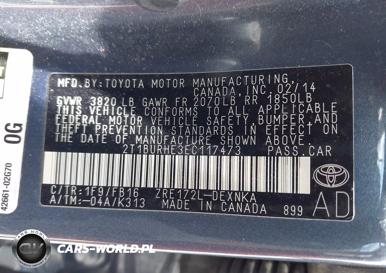 2014 Toyota Corolla Le VIN:2T1BURHE3EC117473 - 9