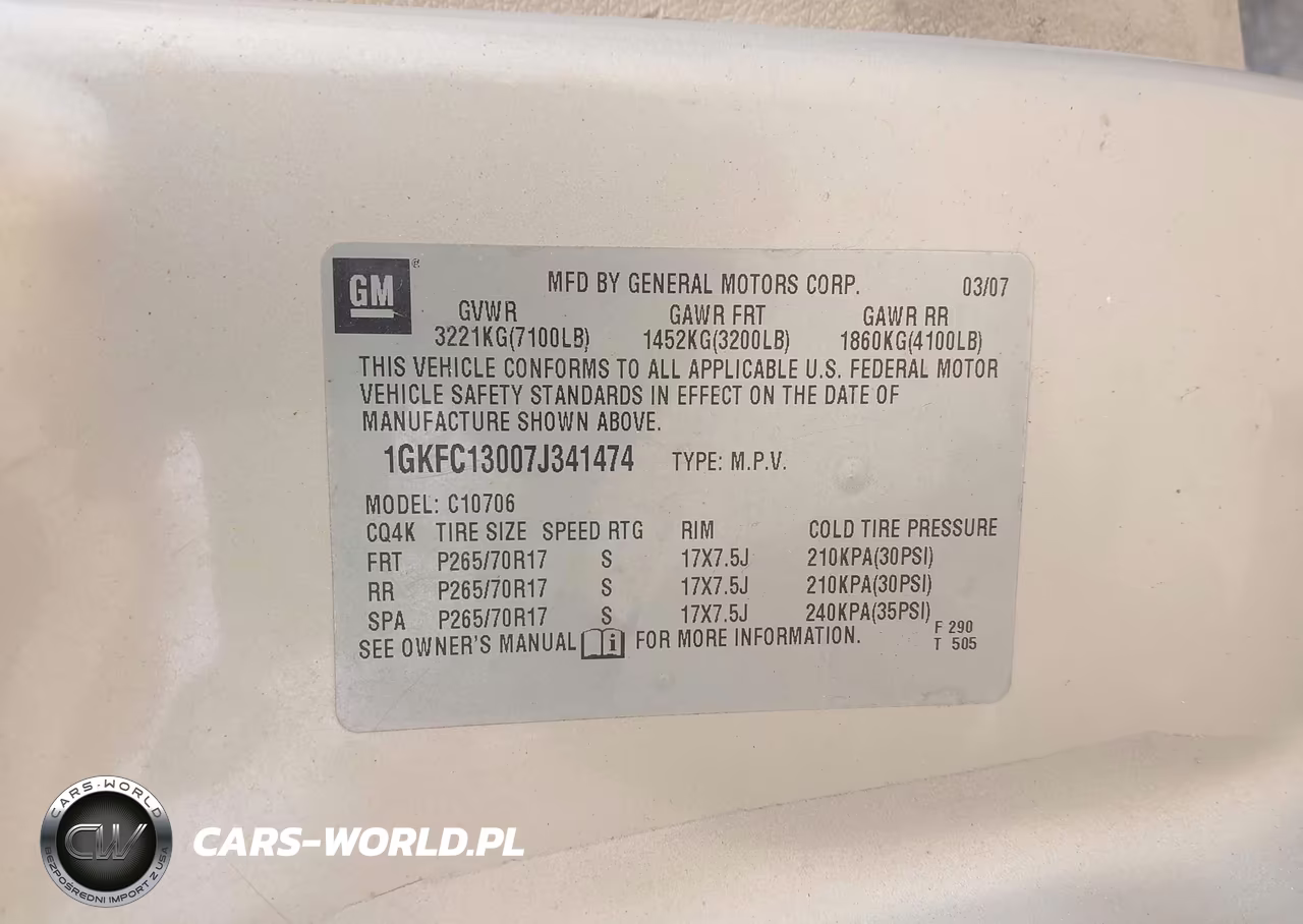 2007 GMC Yukon Slt VIN:1GKFC13007J341474 - 9