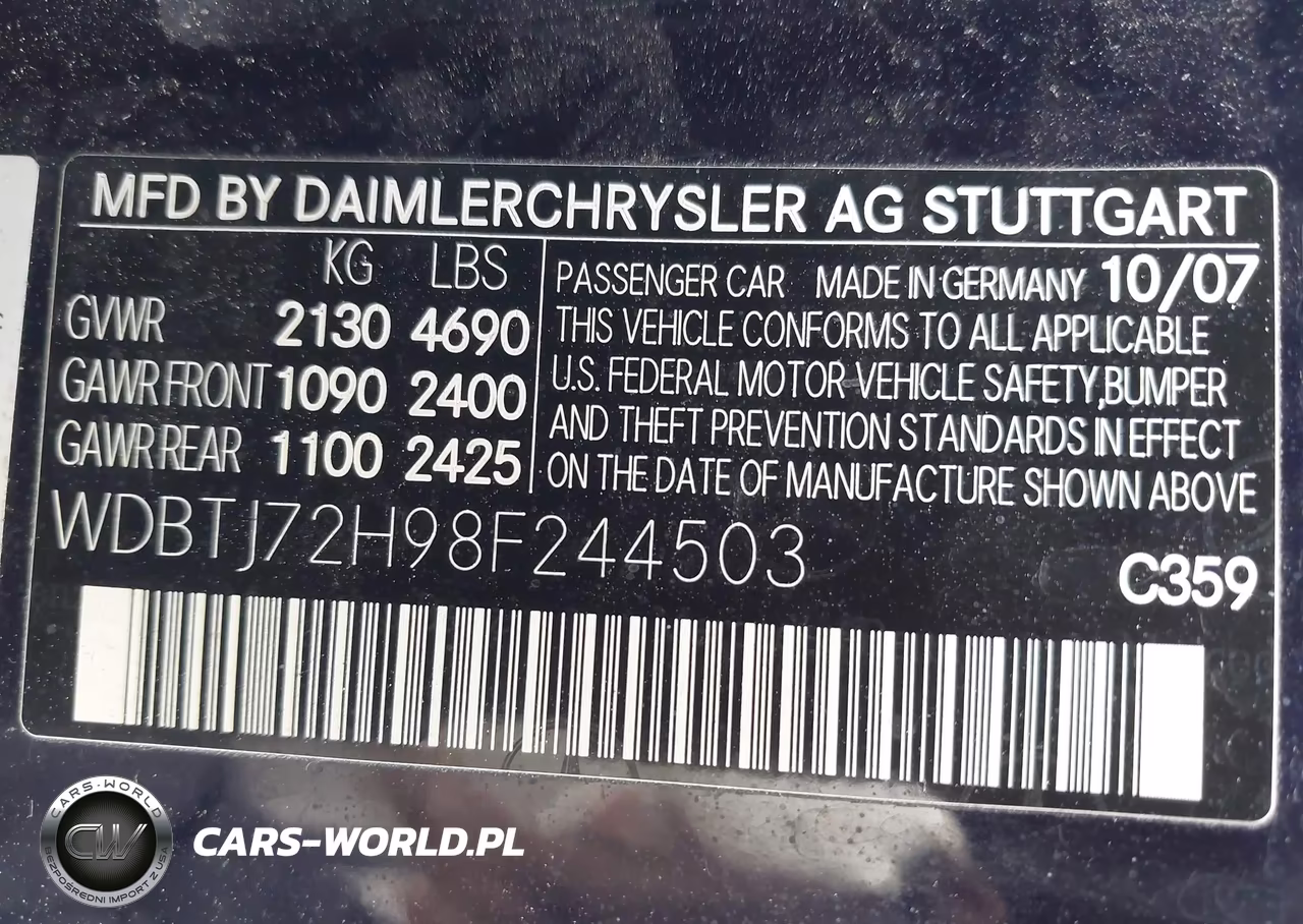 2008 Mercedes-Benz Clk 550 VIN:WDBTJ72H98F244503 - 9