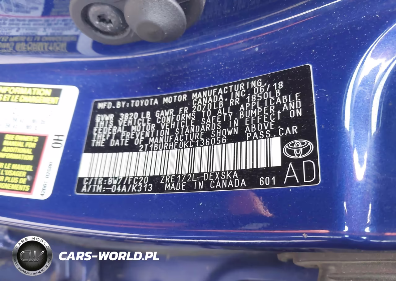 2019 Toyota Corolla Se VIN:2T1BURHE0KC136056 - 9
