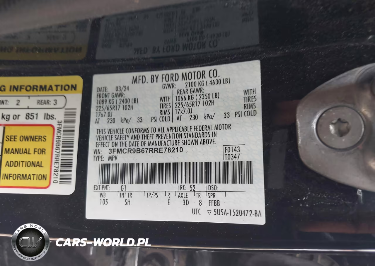 2024 Ford Bronco Sport Big Bend VIN:3FMCR9B67RRE78210 - 9