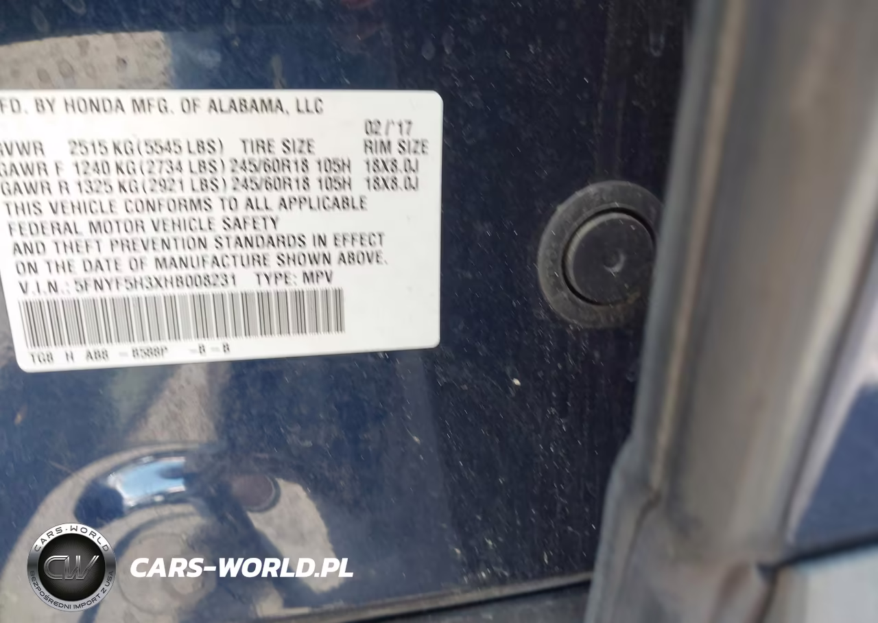 2017 Honda Pilot Ex VIN:5FNYF5H3XHB008231 - 9