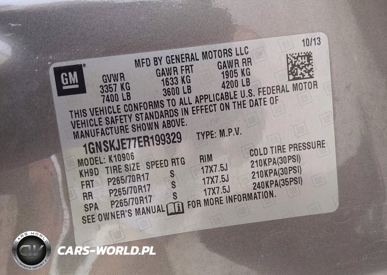 2014 Chevrolet Suburban 1500 Lt VIN:1GNSKJE77ER199329 - 9