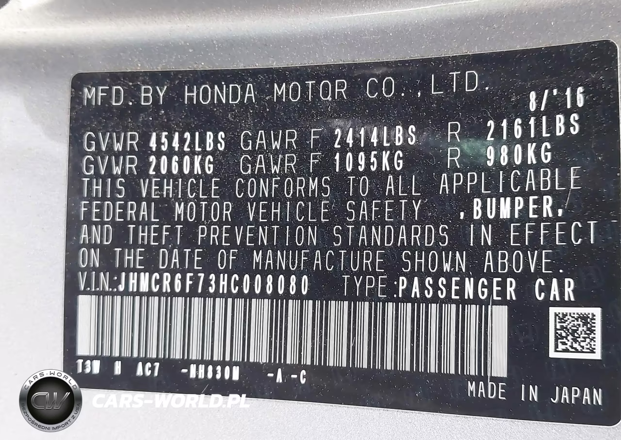 2017 Honda Accord Hybrid Touring VIN:JHMCR6F73HC008080 - 9