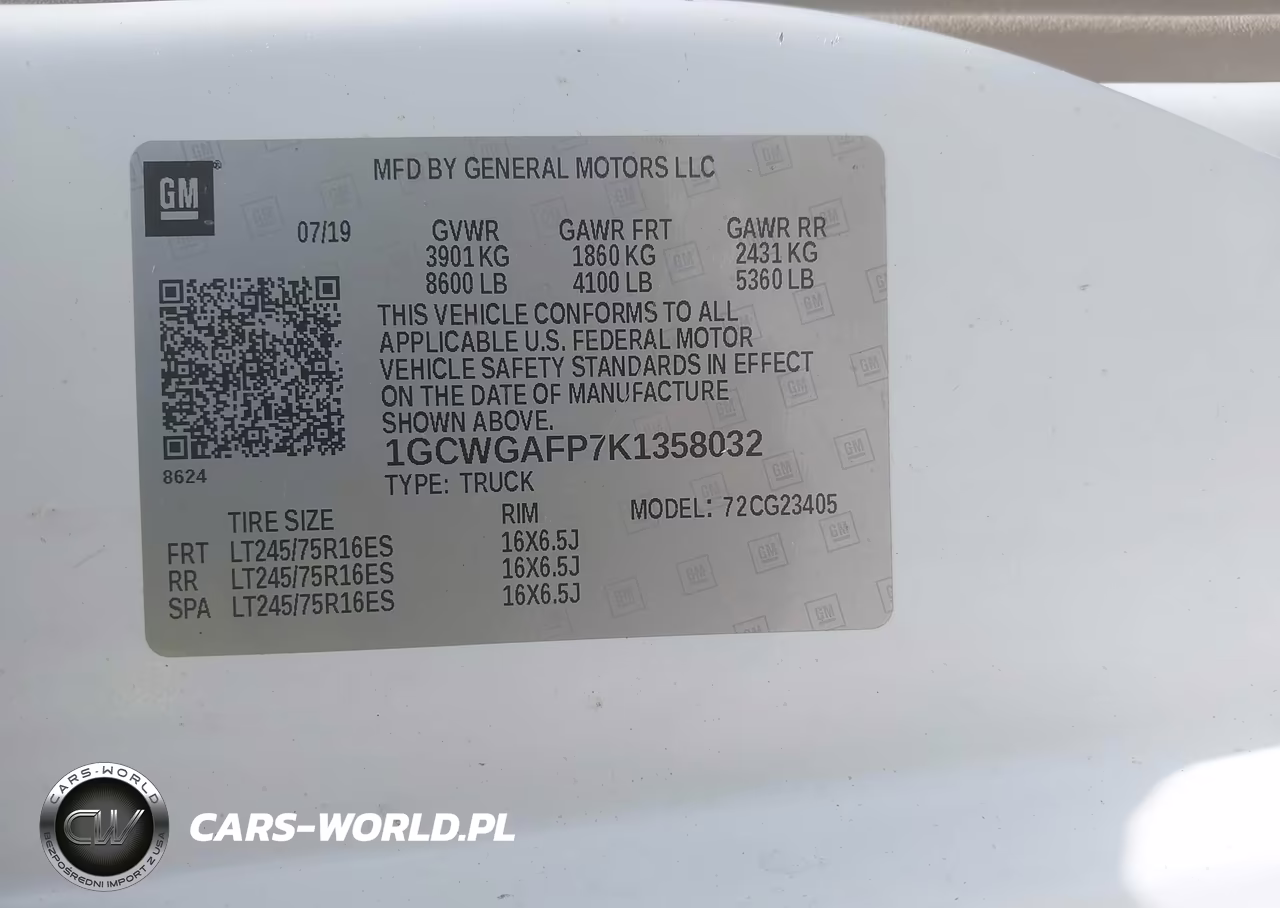 2019 Chevrolet Express 2500 Work Van VIN:1GCWGAFP7K1358032 - 9