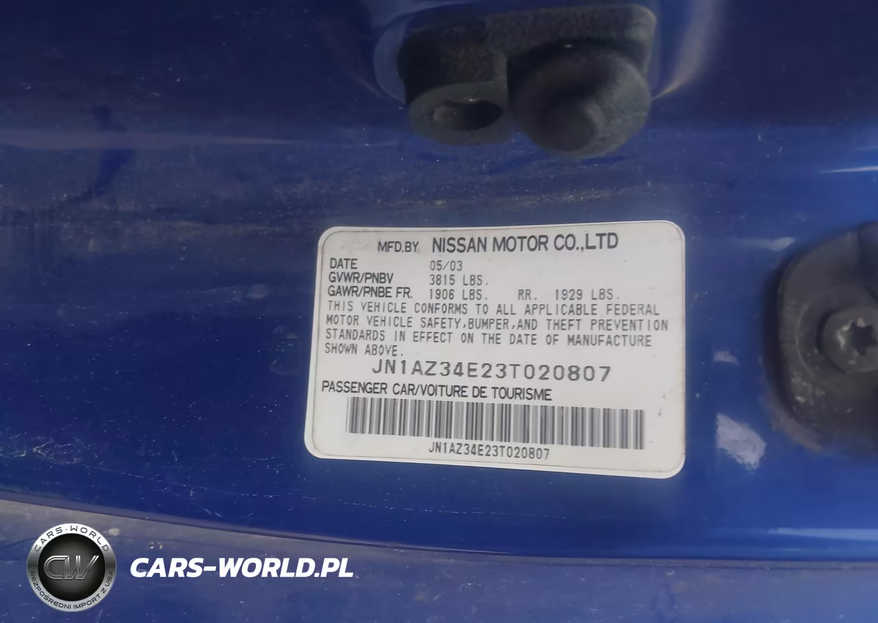 2003 Nissan 350Z VIN:JN1AZ34E23T020807 - 9