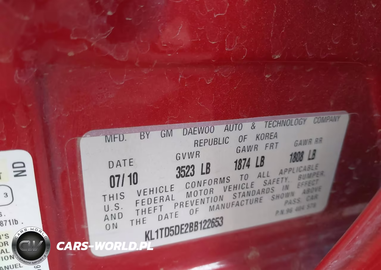 2011 Chevrolet Aveo 1Lt VIN:KL1TD5DE2BB122653 - 9