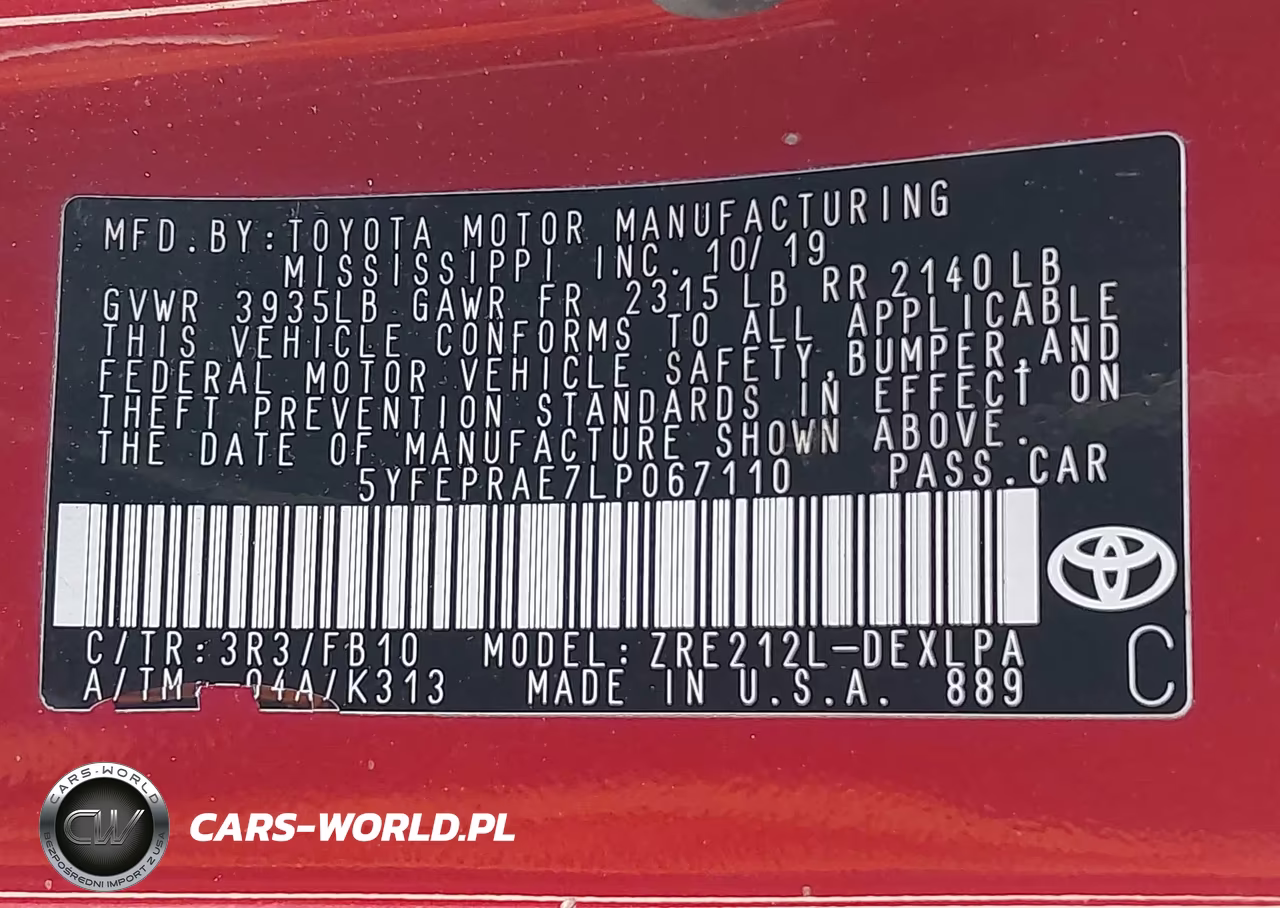 2020 Toyota Corolla Le VIN:5YFEPRAE7LP067110 - 9