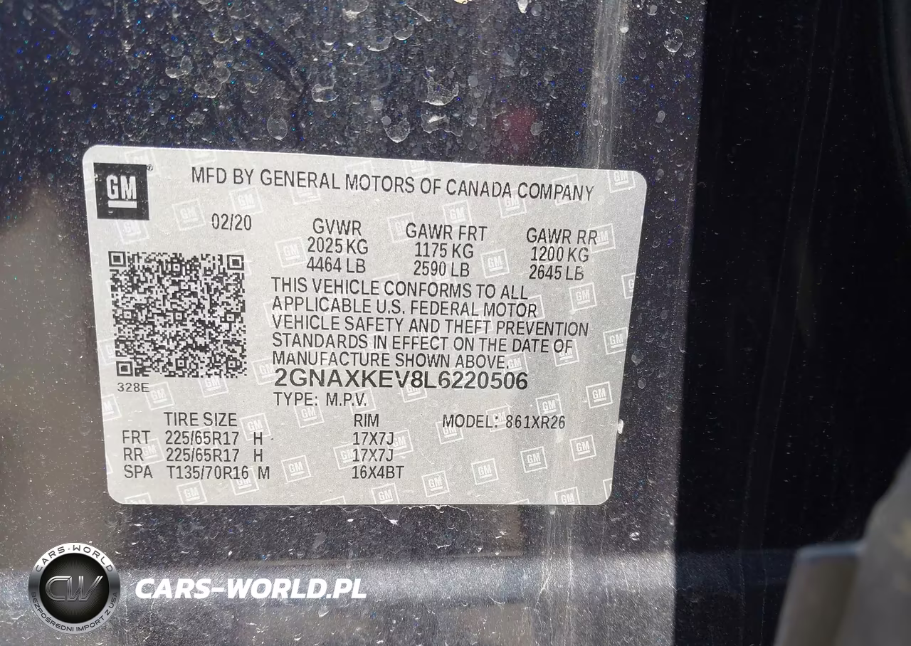 2020 Chevrolet Equinox Fwd Lt 1.5L Turbo VIN:2GNAXKEV8L6220506 - 9