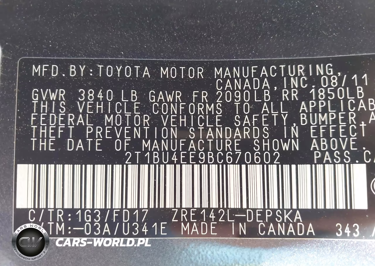 2011 Toyota Corolla S VIN:2T1BU4EE9BC670602 - 9