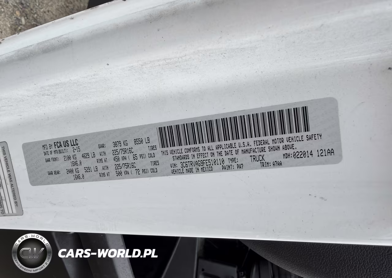 2015 Ram Promaster 1500 1500 Standard VIN:3C6TRVAG9FE510110 - 8