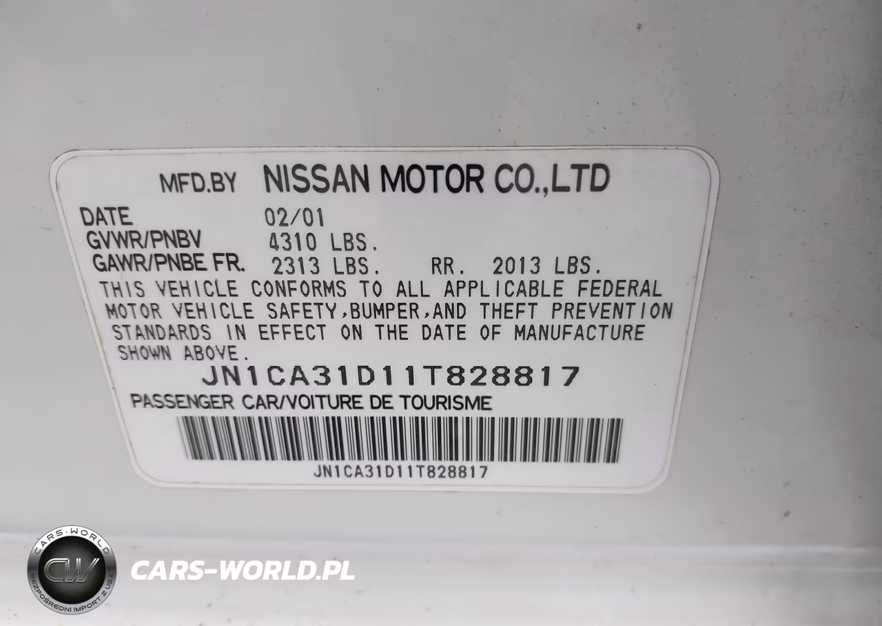 2001 Nissan Maxima Se VIN:JN1CA31D11T828817 - 9