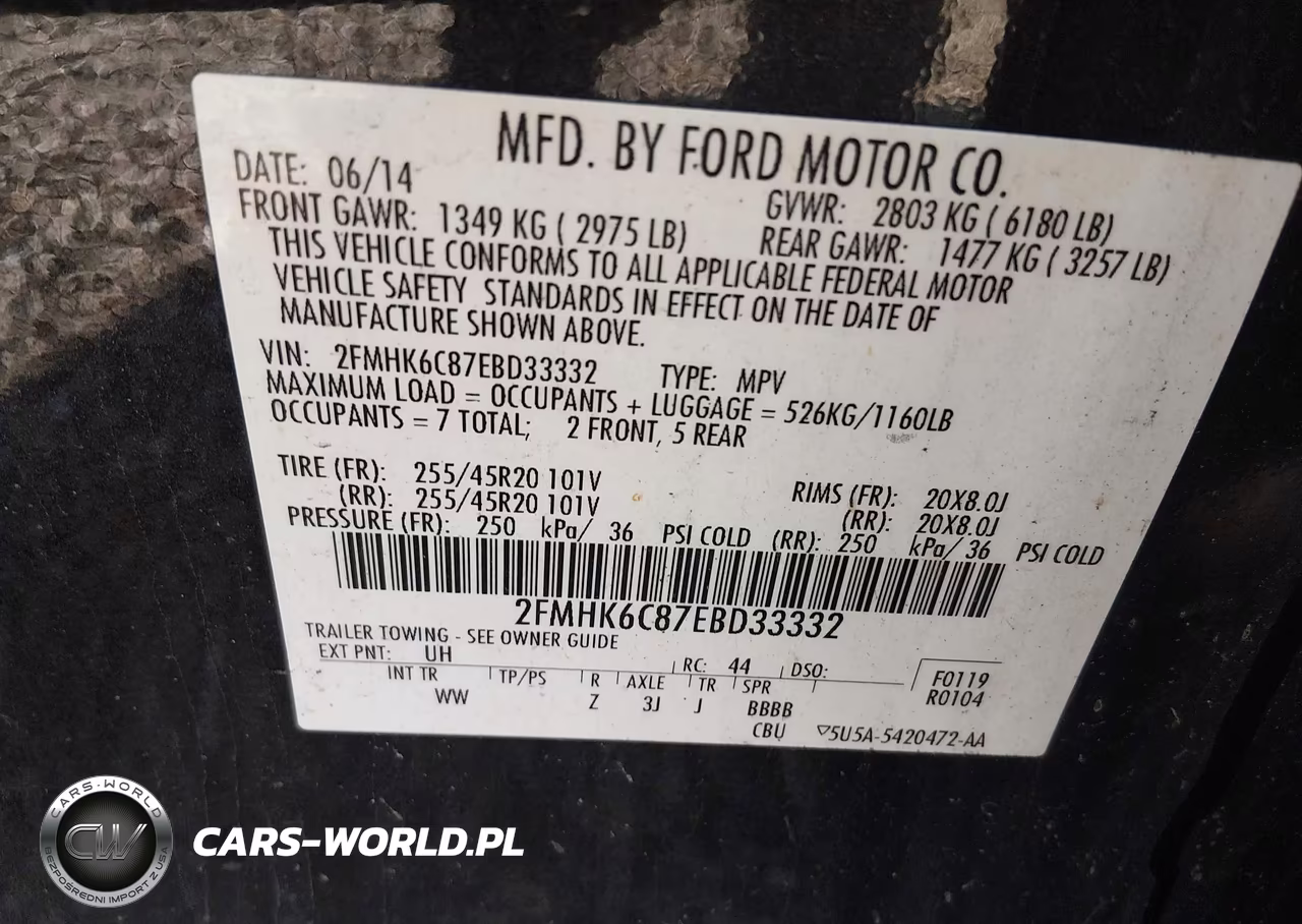 2014 Ford Flex Sel VIN:2FMHK6C87EBD33332 - 9