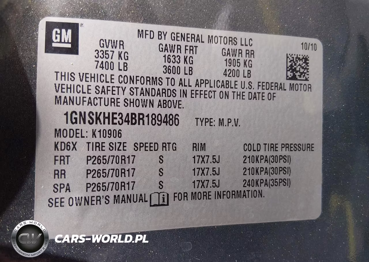 2011 Chevrolet Suburban 1500 Ls VIN:1GNSKHE34BR189486 - 9